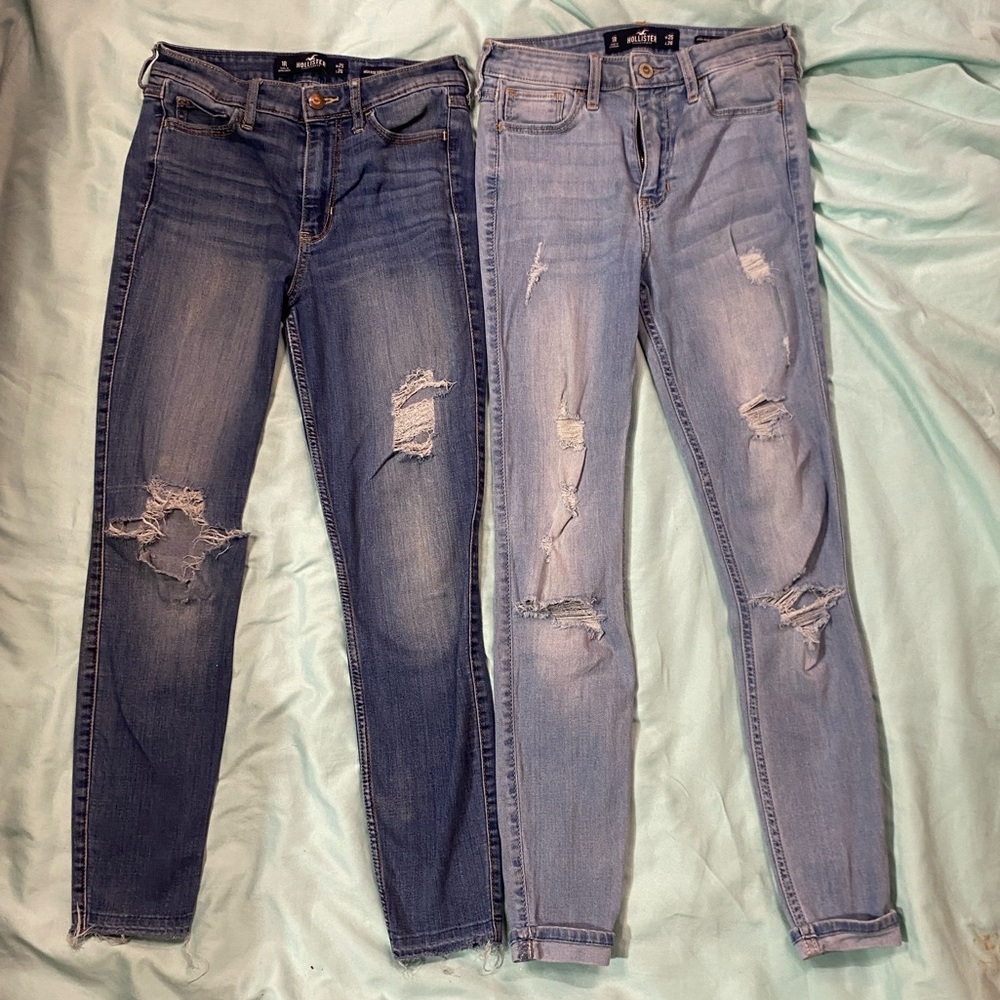 Hollister Dark and Light Blue 1R W25 L26 Skinny Jeans